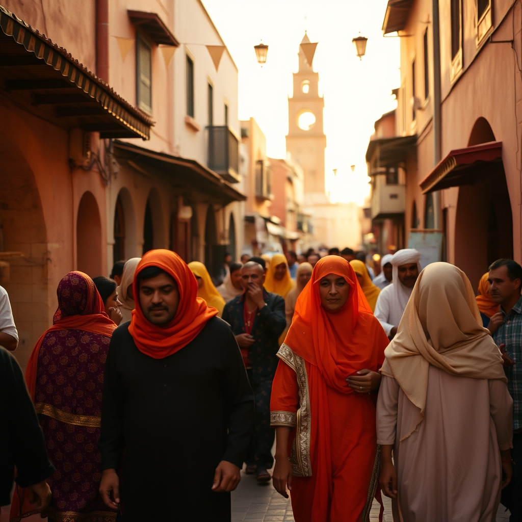Marrakech Eid celebration family traditional clothing streets