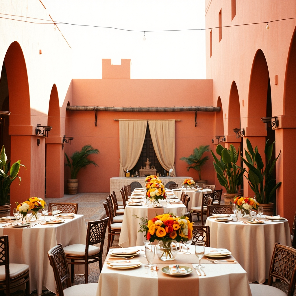 Marrakech destination wedding luxury riad decorated flowers