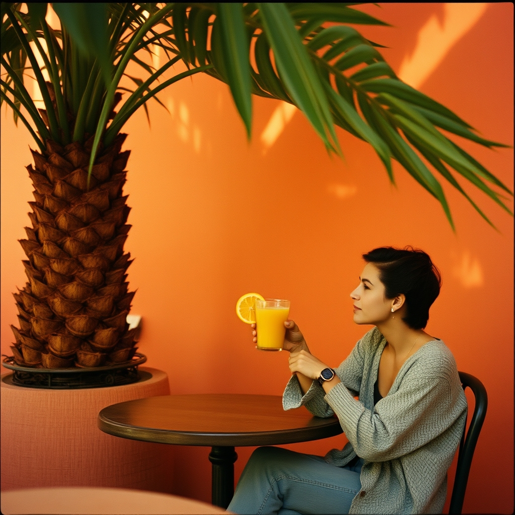Marrakech cold drink citrus palm shade escape