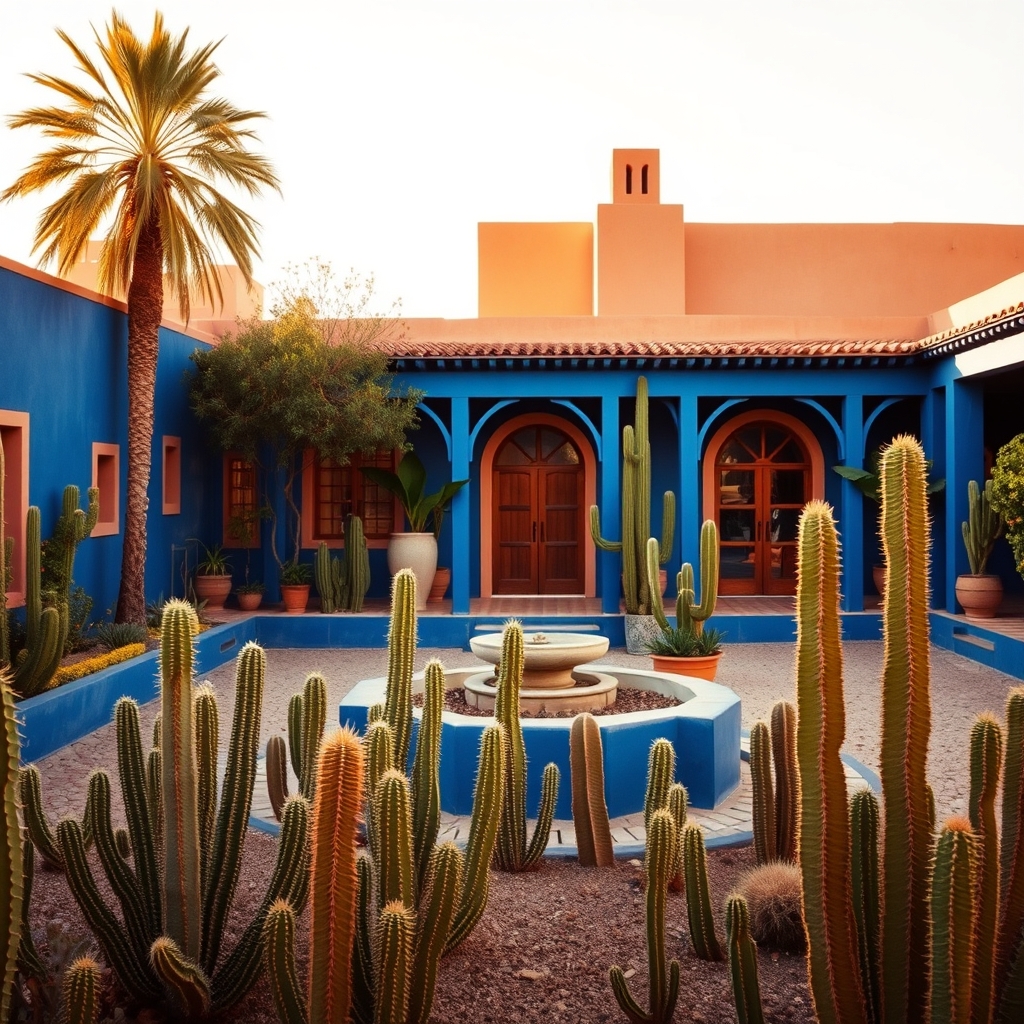 Jardin Majorelle Marrakech cobalt blue villa cactus
