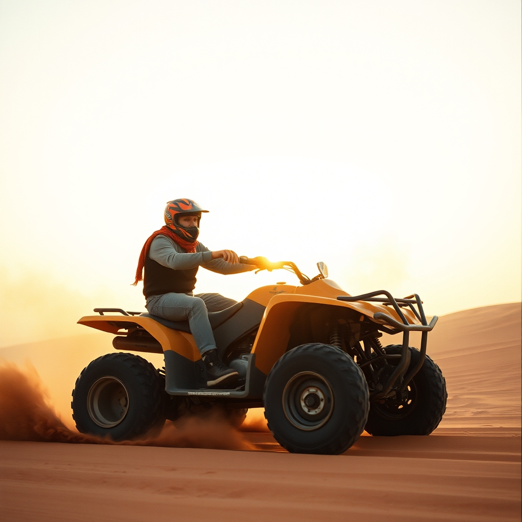 ATV quad bike desert Agafay Morocco dust