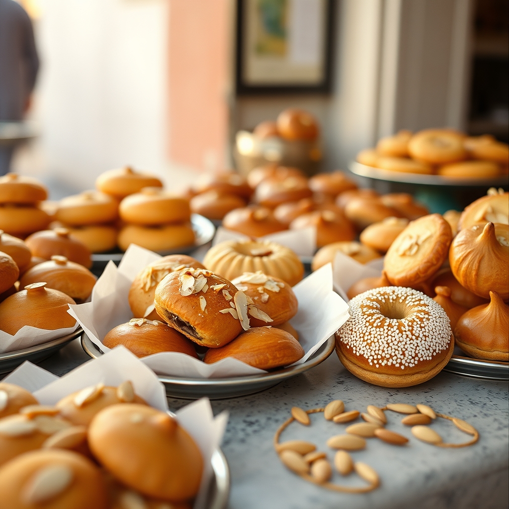 Moroccan pastries assortment cornes de gazelle briouates
