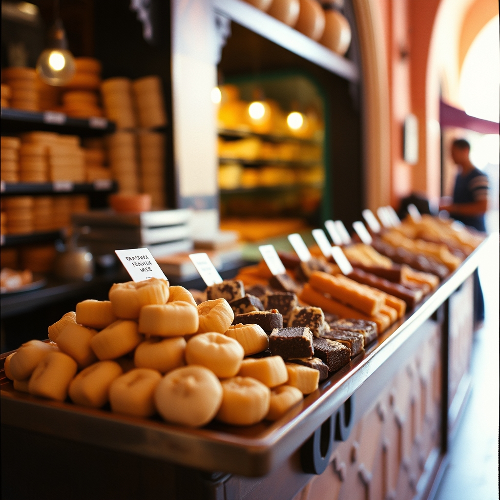 Marrakech bakery traditional sweets display beautiful tray