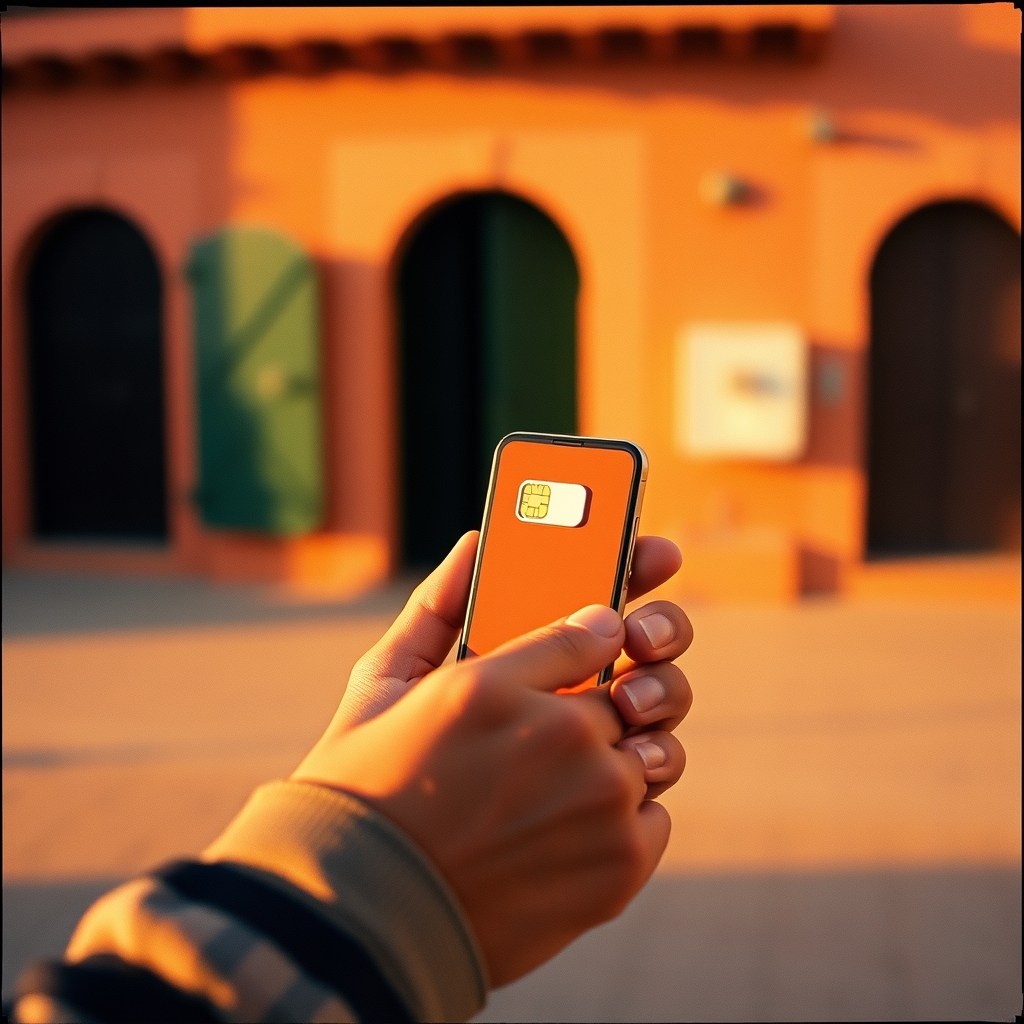 SIM card smartphone travel Morocco hand telecom