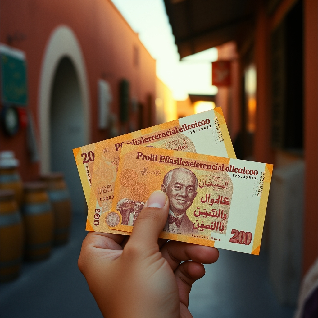 Moroccan dirham cash money exchange counter currency