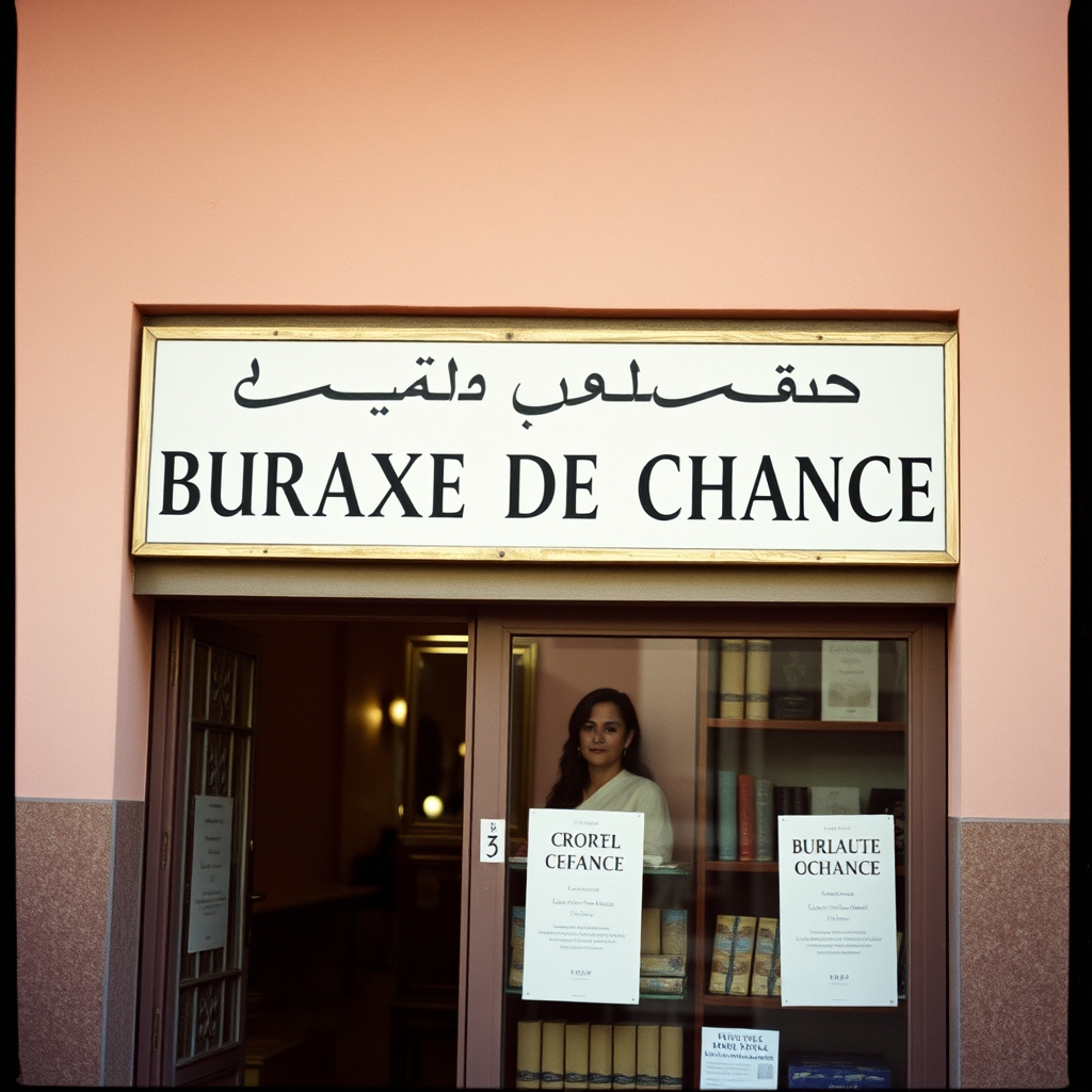 Marrakech bureau de change signage storefront authentic