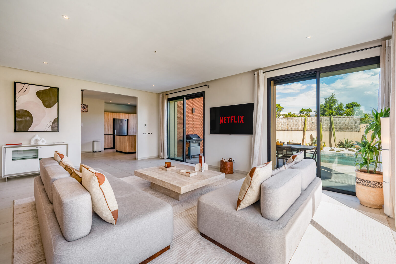 Villa Safira — salon vue piscine